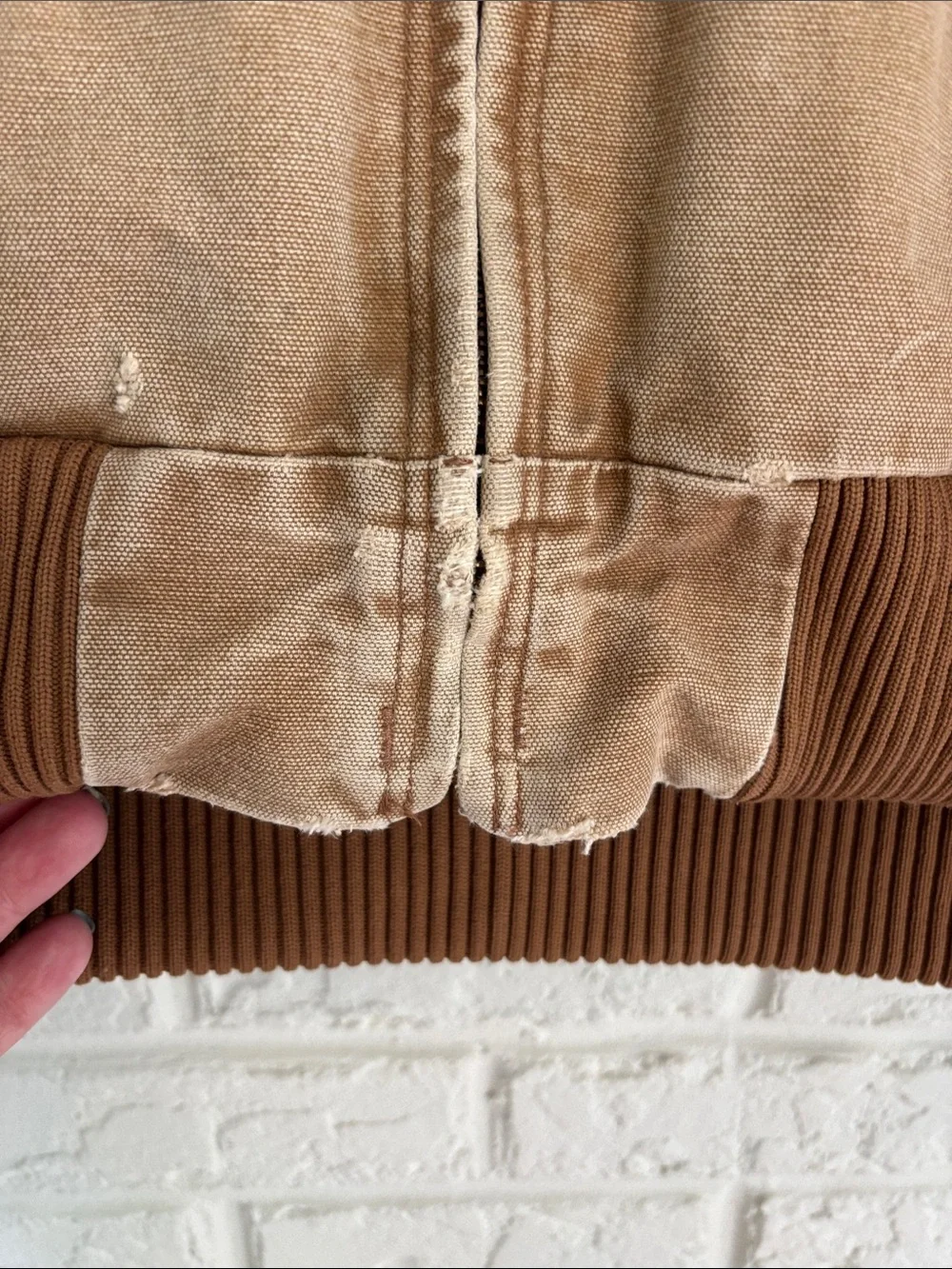 Carhartt J130 Quilted Hooded Canvas Brown Coat Size Extra Large